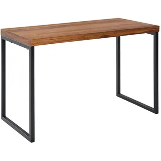 KADIMA DESIGN Industrie Schreibtisch, Sheesham-Massivholz/Metall, Handgefertigt, Materialmix.