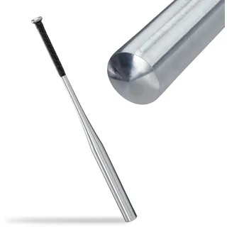 Relaxdays Unisex – Erwachsene 86 cm, Aluschläger, Baseballschläger Aluminium, Leichter Softballschläger, Selbstverteidigung, Rutschfester Griff, 34 Zoll, Silber, 1 Stück