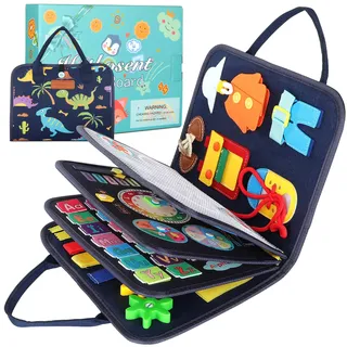 Withosent Busy Board für Kleinkinder 5-Schichten, Activity Board Tragbar Montessori Spielzeug, Baby Sensory Board ab 3 4 Jahre Mädchen Junge, Grundkenntnisse Erlernen Motorikspielzeug