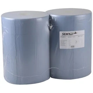 Plock GmbH 2 Putztuchrollen Recycling 2-lagig, 1000 Blatt, 36 x 34cm, blau