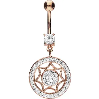 PIERCINGLINE Chirurgenstahl Bananabell mit Brass-Design MANDALA