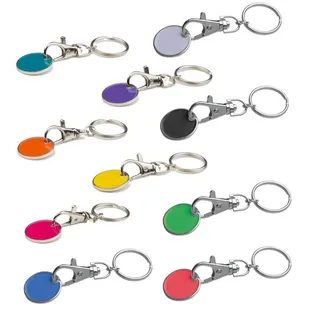Livepac-Office 10x Metall Schlüsselanhänger mit Einkaufschip / 10 Farben - Einheitsgröße
