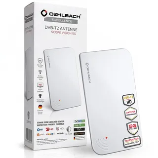 Oehlbach Scope Vision 5G DVB-T2 Aktive DVB-T/T2 Flachantenne Innenbereich Weiß