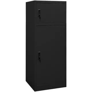 vidaXL Sattelschrank Schwarz 53x53x140 cm Stahl