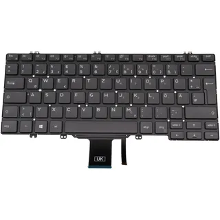 Dell 9CC7M Original Tastatur DE (deutsch) schwarz/schwarz mit Backlight für Latitude 13 (5300), 13 (7300), 13 2in1 (5310)