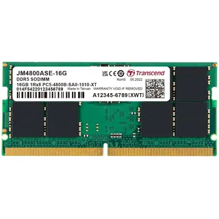 Transcend JetRam 16GB DDR5 4800 CL40 |1Rx8 ECC 4800MHz 262pin SO-DIMM