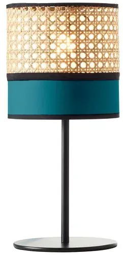 Brilliant Tischleuchte Dayanara Blau Rattan E27 max. 60W