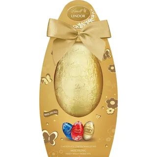 Lindt Schokolade LINDOR Flame Egg Mix | 303g | Großes Schokoladenei gefüllt mit LINDOR Eier Mischung (Weiß, Milch, Dunkel) | Oster Schokolade | Schokoladeneier