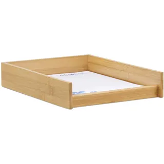 Relaxdays Dokumentenablage Holz, DIN A4 Papierfach, Büro, Schreibtisch, flach, Briefablage Bambus, BxT: 25x33 cm, Natur