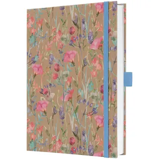 Sigel Notizbuch Jolie, Pure Wildflowers, A5 liniert, dickes 100 g Papier, Geschenkbuch Hardcover aus Kraftpapier, 192 Seiten, 4004360781667 Sigel