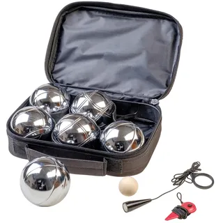 Happy People 74001 - Boulekugeln in Nylontasche (6 Stück) Boule Cochonnet Metall