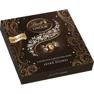 Lindt Lindor Winter Präsent Box extra Edelbitter Schokolade 186g