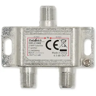 Nedis SSPL210ME Kabelspalter oder -kombinator Kabelsplitter Silber