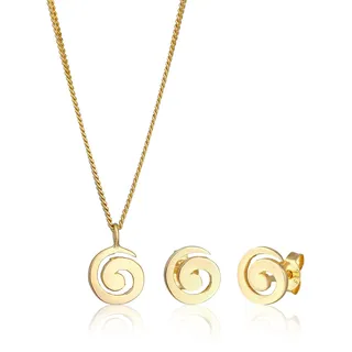 Elli Schmuckset Spirale Verspielt Basic Set 925 Silber golfarben Damen