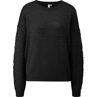 QS Strickpullover mit Strukturmuster Schwarz S