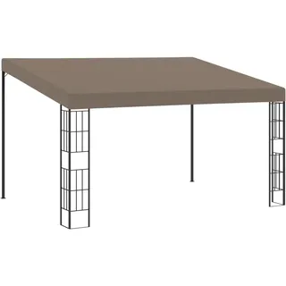vidaXL Wand Pavillon Anbaupavillon Sonnenschutz Pergola Gartenpavillon Terrassendach Überdachung Gartenzelt Partyzelt 4x3m Taupe Stoff