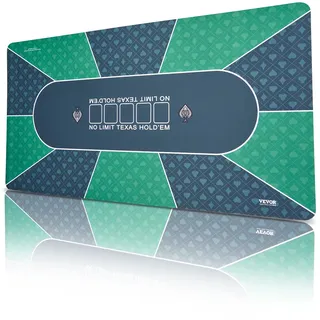 Vevor Pokermatte Pokertischplatte, 180 x 90 cm Pokertischauflage, 6–8 Spieler, faltbare Pokertischplatte mit Tragetasche, wasserdichter Pokerteppich für Pokerspiele, Pokerraum, rechteckig, grün
