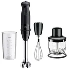 Braun MultiQuick 5 MQ 50202M, leistungsstarker Pürierstab mit Zubehör-Set, 21 Geschwindigkeiten, Turbofunktion, Stabmixer Schwarz (1000 Watt, 350 ml Kompaktzerkleinerer, 600 ml Messbecher)
