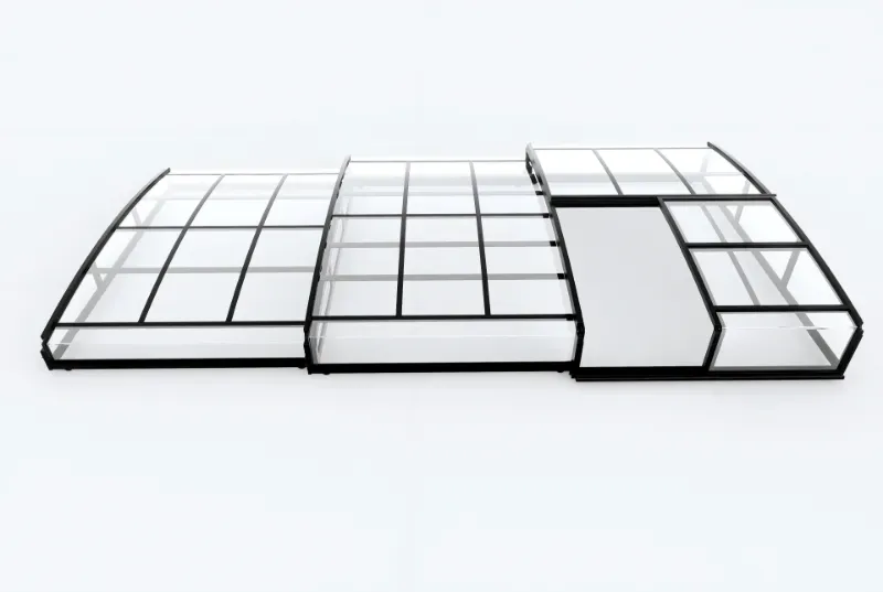 Poolüberdachung "Aqualina" aus Aluminium, ca. 6,63 x 3,26 x 0,8 m