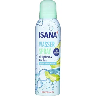 Isana Wasserspray mit Hyluron + Aloe Vera erfrischt Gesicht & Körper auch zur Make-up Fixierung, 150 ml