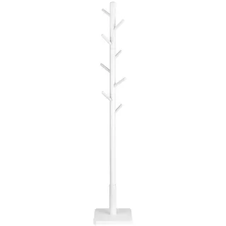 VASAGLE Kleiderständer weiß Holz 8 Haken 30,0 x 175,0 cm