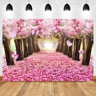Avezano 1.8 * 1.2m Blumenbaum Hintergrund Schmetterling Blumenfotografie Hintergründe Zauberwald Frühling Hintergrund Kinder Neugeborene Kinder Baby Geburtstagsfeier Photobooth Studio Requisiten