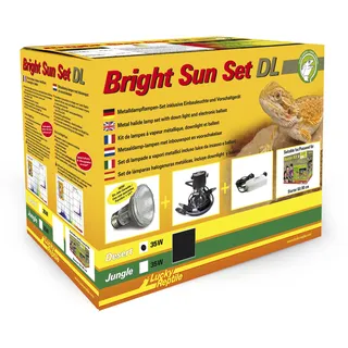 Lucky Reptile Bright Sun Set DL Desert - 35 W Metalldampflampe inklusive Einbauleuchte & Vorschaltgerät - Reptilien Lampe mit sonnenähnlichem Lichtspektrum - Terrarium Zubehör - UV-Set in schwarz