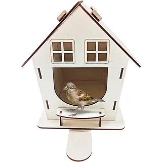 Wezalget -Vogelhäuser, Vogelhäuser | Papageien-Holzhäuser für draußen, Vogelschutz,Kinder Erwachsene üben Kreativität aus -Vogelhaus-Kunst für Innenhof, Fensterbank