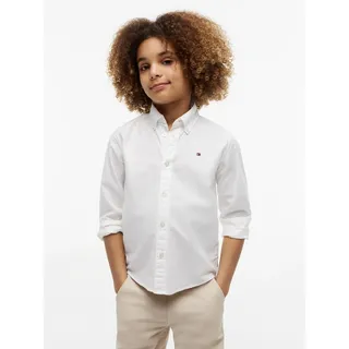 Tommy Hilfiger Jungen, Hemd OXFORD aus Baumwolle, mit Stretch, weiß, (White), 5 Jahre - 5 Jahre