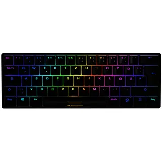 Sharkoon Skiller SGK50 S4 Black, 60% Layout, LEDs RGB, Kailh BLUE, hot-swap, USB, DE (4044951033775)