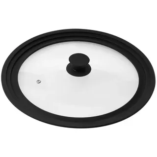 bremermann Universal-Glasdeckel Silikonrand, 30/32/34 cm, groß (Schwarz)