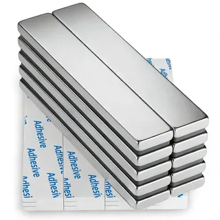 FINDMAG Magnete Stark, Kühlschrankmagnete, Magnete für Magnettafel, Seltenerdmagnete mit doppelseitigem Klebstoff (10 Stück, 60x10x3mm)