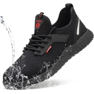 Tonchean - Sicherheitsschuhe für Herren, Arbeitsschuhe für Damen, Sicherheits-Sneaker, leicht, atmungsaktiv, Stahlkappe mit Schutz - 44 eu