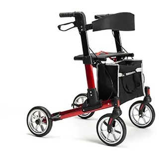 Vermeiren Rollator QUAVA Leichtgewicht doppelt faltbar bis 136kg rot