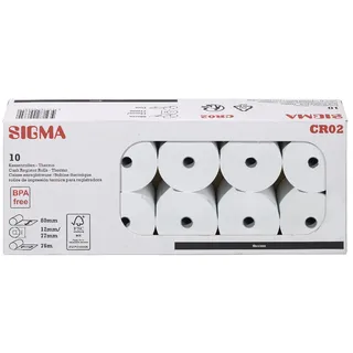 SIGMA Thermo-Kassenrollen CR02, 80 mm x 76 m, 10 Stück
