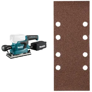 Makita DBO382Z Akku-Schwingschleifer 18V (ohne Akku, ohne Ladegerät) & kwb Schleifpapier Professional - 30 Stück, 93x230 mm, gelocht Typ-B