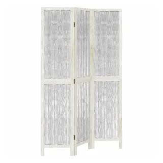 vidaXL 3-tlg. Raumteiler Weiß Massivholz Paulownia