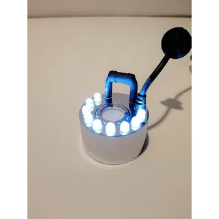 Troesters Brunnenwelt Ultraschall Nebler (24V, 24 Watt, 1,80m Kabellänge), Mist Maker für Ihren Brunnen (1-Fach Nebler inkl. Trafo, LED Weißlicht)