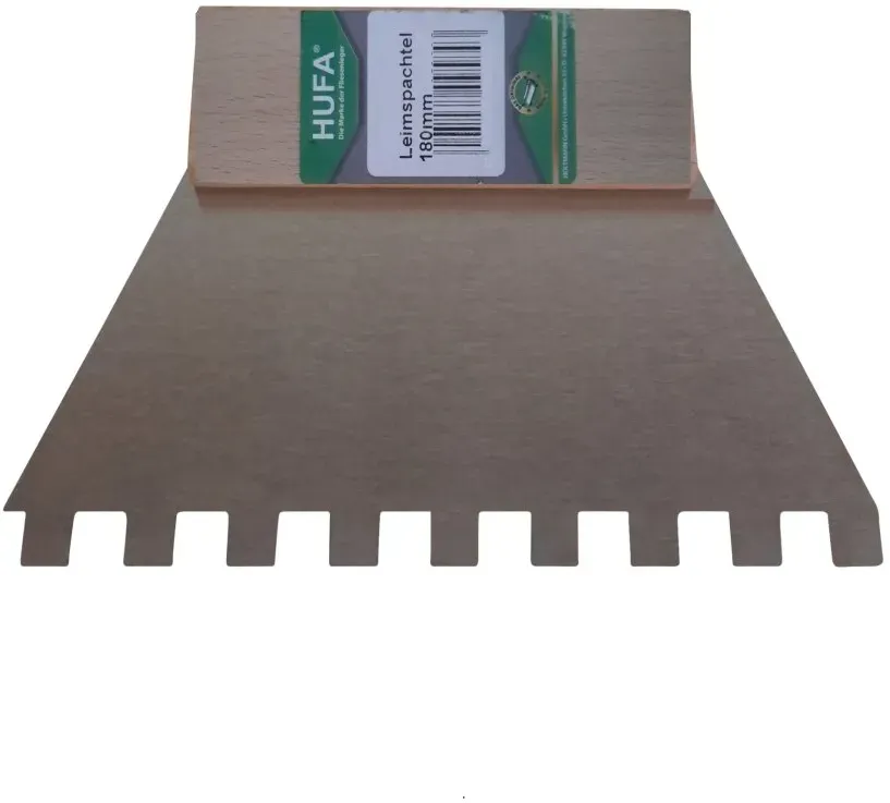 Hufa Kleberspachtel Stahl Holzgriff 180mm 6x6mm gezahnt