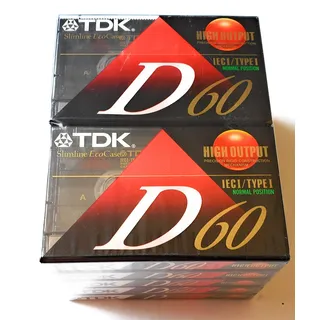 TDK D60 60 Minute Audio Tape (10 Stück)