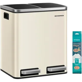 Songmics Abfalleimer 30 l Beige
