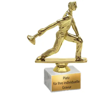 eberin · Asphaltstockschießen Pokal · Asphaltschießen · Stockschießen · Curling · Spieler mit Asphaltstock Gold // Marmorsockel · Ehrenpreis · Wanderpokal · Pokal mit Gravur ·