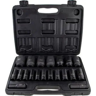 Kraftnuss Schlagschrauber Nüsse 1/2" 10 - 38 mm Satz 20 tlg. Steckschlüssel Cr-Mo