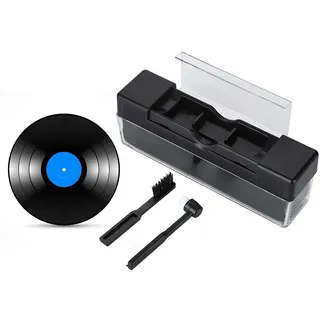 Antistatische Cleaning Brush, Schallplatten Reiniger Set mit Samtpolster, Reinigungsset für Vinyl-Schallplatten, Vinyl Record Cleaner Kit