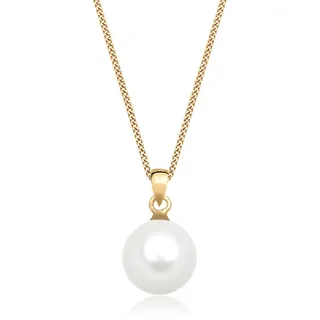 Elli PREMIUM Halskette Muschelkernperle 585 Gelbgold