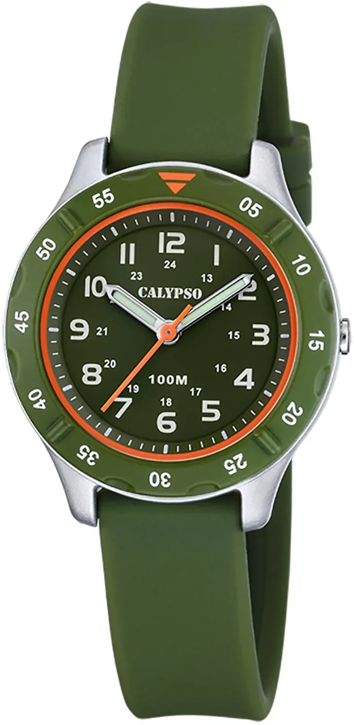 Calypso K5847/2 Kinder- und Jugenduhr Quarz Moosgrün 10 bar