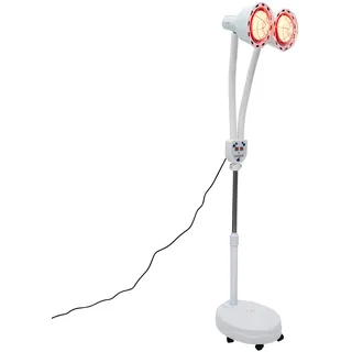 OMGGYER Rotlichtlampe Wärmelampe Infrarotlampe 275W Doppelkopf Rotlichtlampe Therapie Rotlicht Temperatur verstellbar Infrarot-Wärmelampe mit Rädern zur Linderung von Muskelschmerzen
