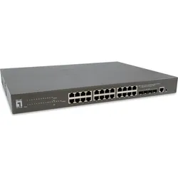 LevelOne Switch 24x GE GTP-2871 SFP 24xPoE (24 Ports), Netzwerk Switch, Grau
