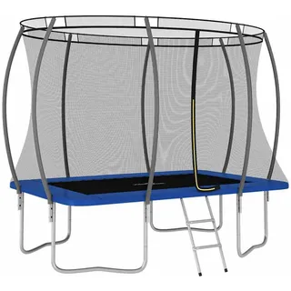 vidaXL Trampolin-Set Rechteckig 274×183 cm inkl. Sicherheitsnetz, Regenschutz und Leiter blau