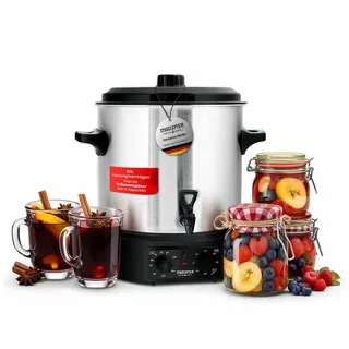 Stagecaptain Einkoch- und Glühweinautomat GWK-27A Glühweinkocher 27 L, 2000 W, Abschaltautomatik bei zu niedrigem Wasserstand silberfarben